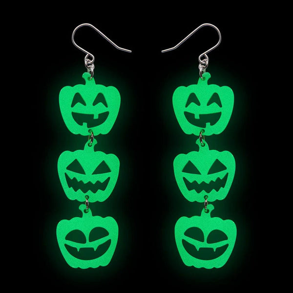 Halloween Pumpkins Drop Earrings - Glow in the Dark