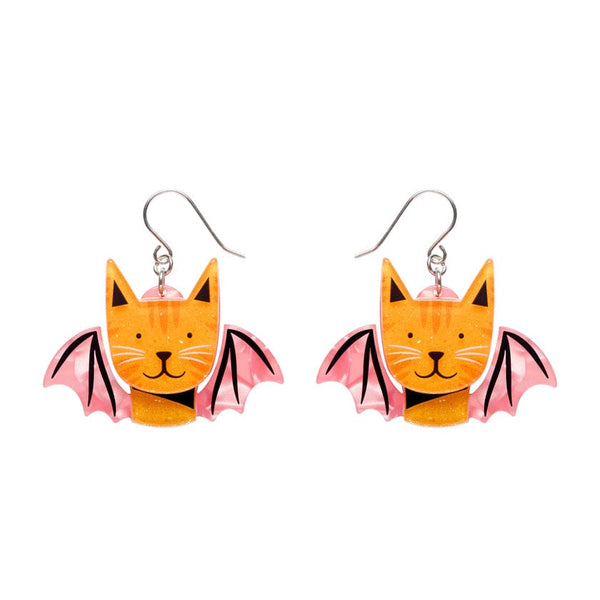 Winged Kitty Drop Earrings