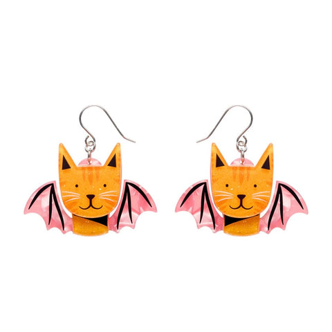 Winged Kitty Drop Earrings