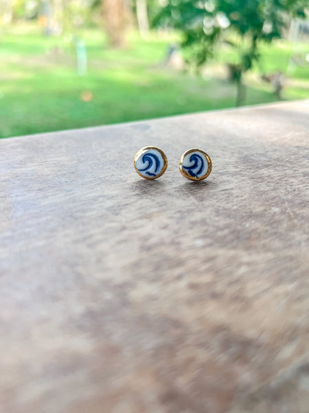 Wave Porcelain Stud Earrings