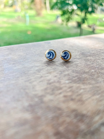 Wave Porcelain Stud Earrings