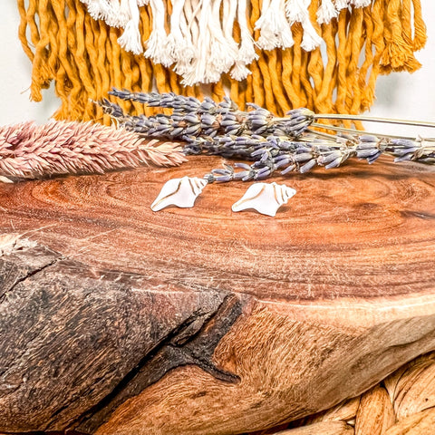 Nerissa Sea Shell Porcelain Stud Earrings