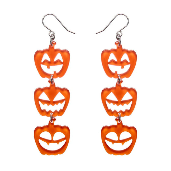 Halloween Pumpkins Drop Earrings - Orange