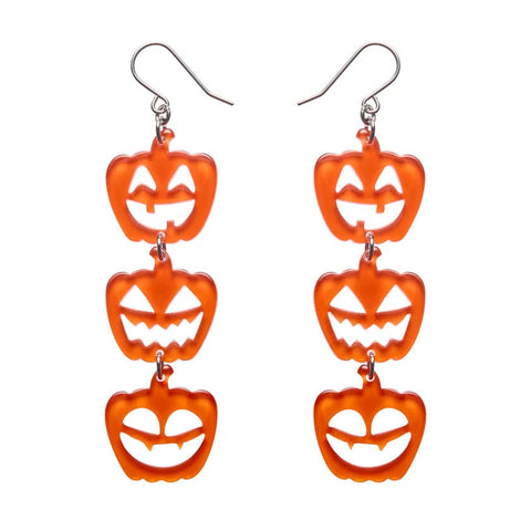 Halloween Pumpkins Drop Earrings - Orange