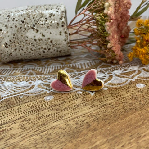 Heart Ceramic Stud Earrings