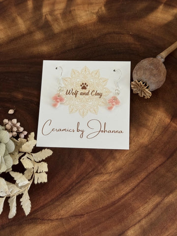 Ceramic Mushroom Dangly Earrings