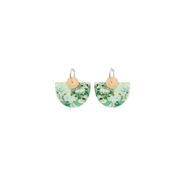 Van Gogh Roses Layered Classic Bell Hoop Earrings