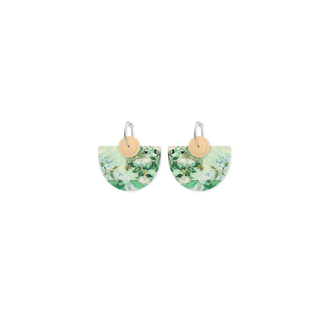 Van Gogh Roses Layered Classic Bell Hoop Earrings