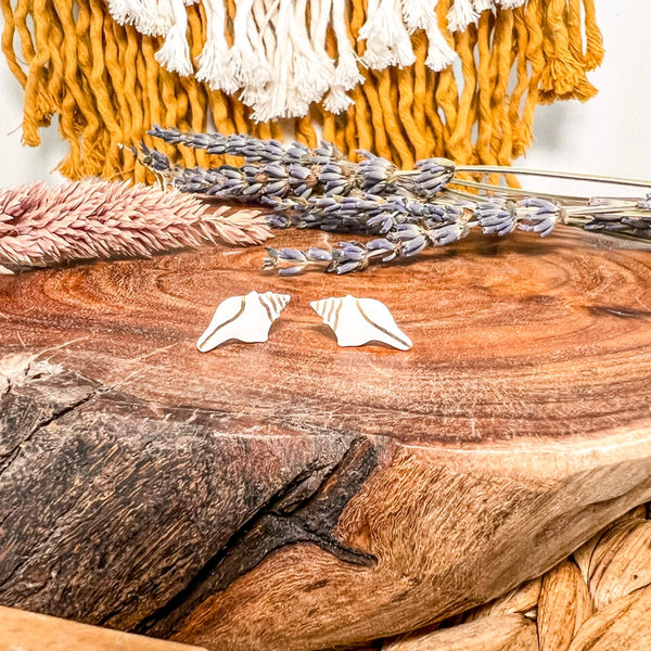 Nerissa Sea Shell Porcelain Stud Earrings