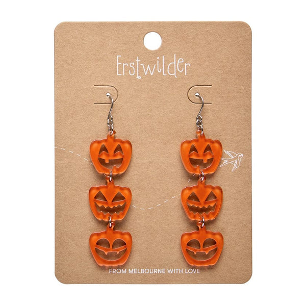 Halloween Pumpkins Drop Earrings - Orange