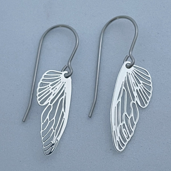 Butterfly Wings Mini Earrings - Silver