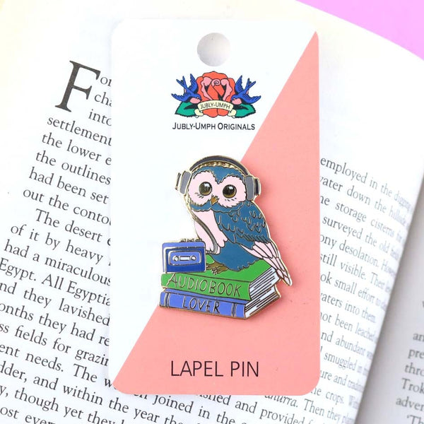 Audiobook Lover Owl Lapel Pin