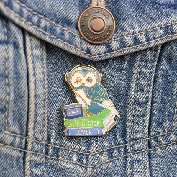 Audiobook Lover Owl Lapel Pin