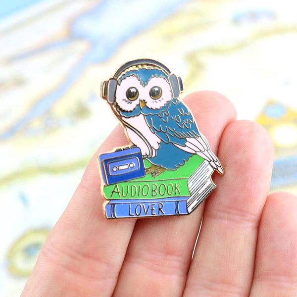 Audiobook Lover Owl Lapel Pin