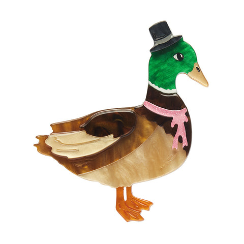 Well-Dressed Duck Brooch
