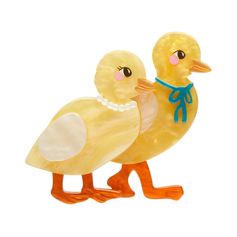 Well-Dressed Ducklings Brooch
