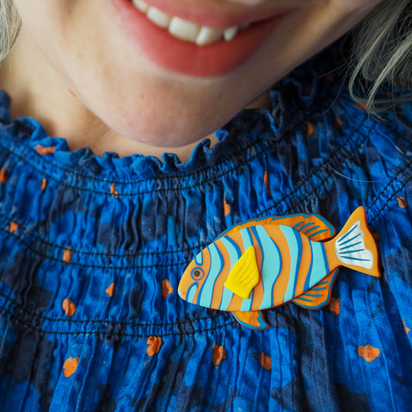 Harlequin Tuskfish Brooch