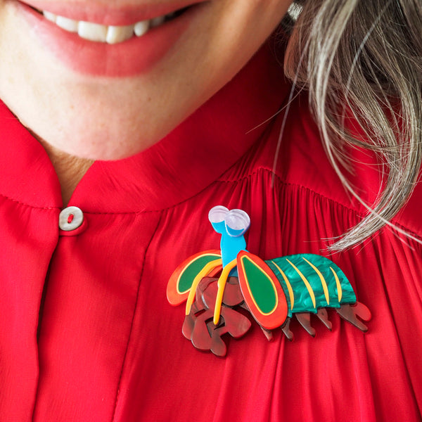 Peacock Mantis Shrimp Brooch