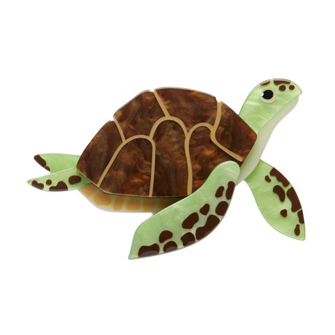 Green Turtle Brooch