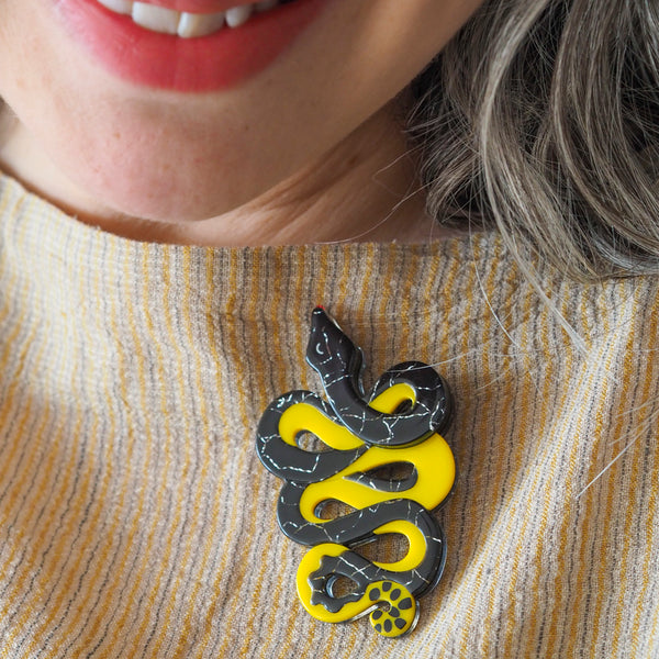 Yellow-Bellied Sea Snake Brooch