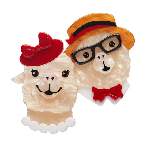 The Enamoured Alpacas Brooch