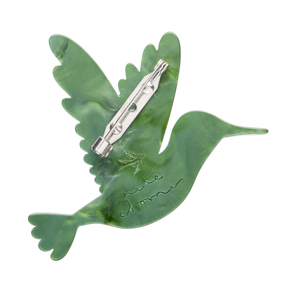 The Riveting Ruby-Throated Hummingbird Brooch