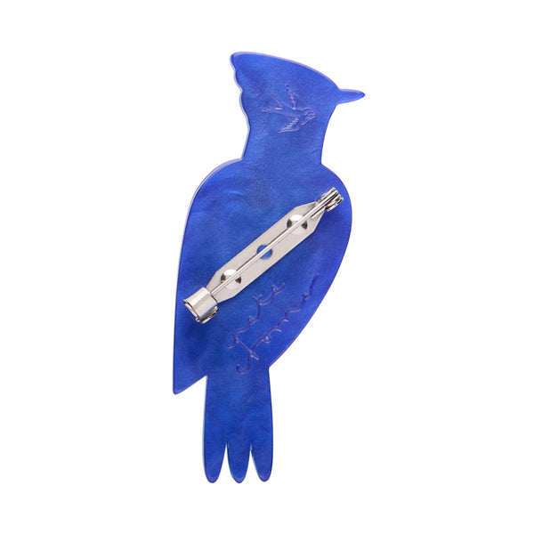 The Boisterous Blue Jay Brooch