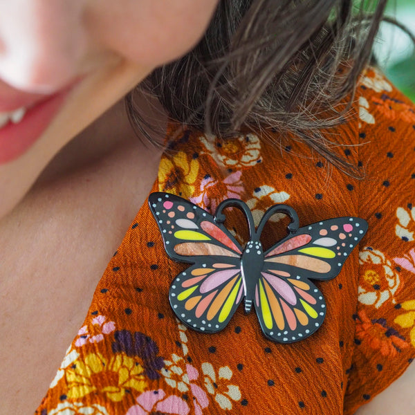 The Magnificent Monarch Butterfly Brooch