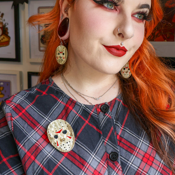 Jason Voorhees Mask Brooch - Limit 1 per customer