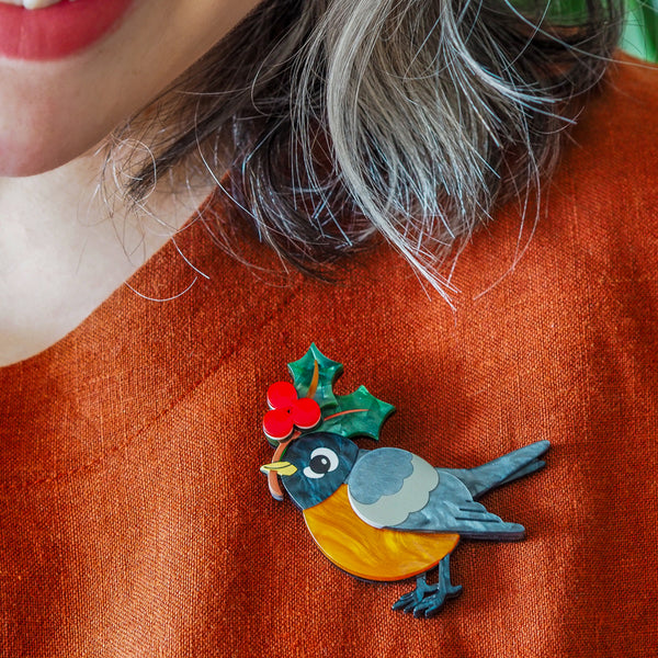 Ruby the Robin Brooch