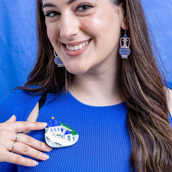 Santorini Sunsets Brooch