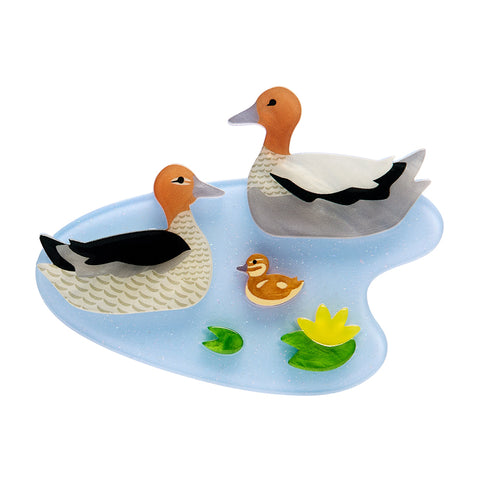 Duck and Drakes Brooch