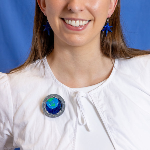 Tiny Blue Dot Brooch