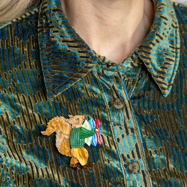 Red Squirrel Brooch