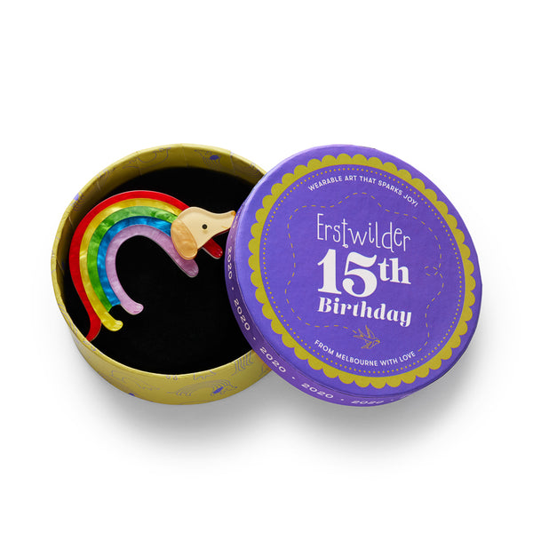 Rainbow Ruff Brooch