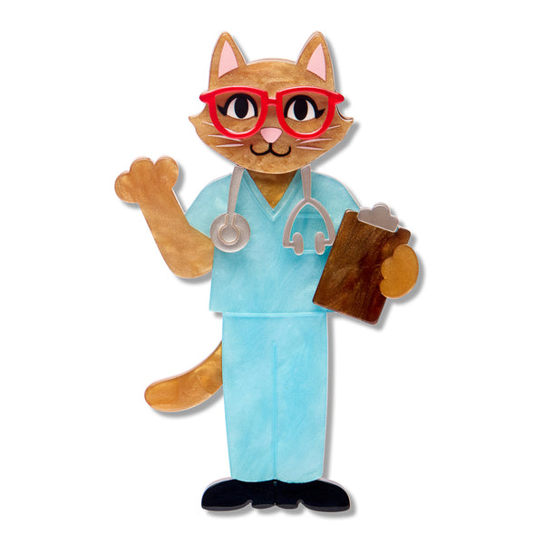 Whiskers M.D. Brooch