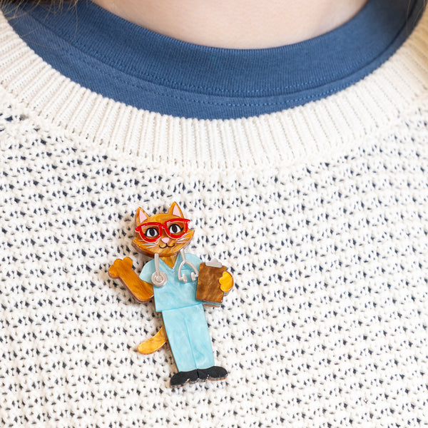 Whiskers M.D. Brooch