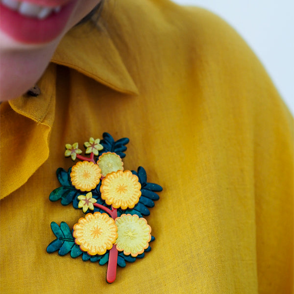 Sunshine Wattle Brooch