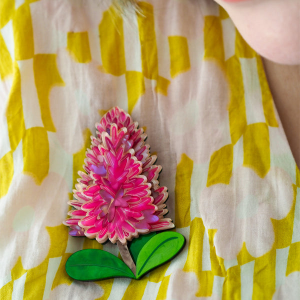 Pink Mulla Mulla Brooch