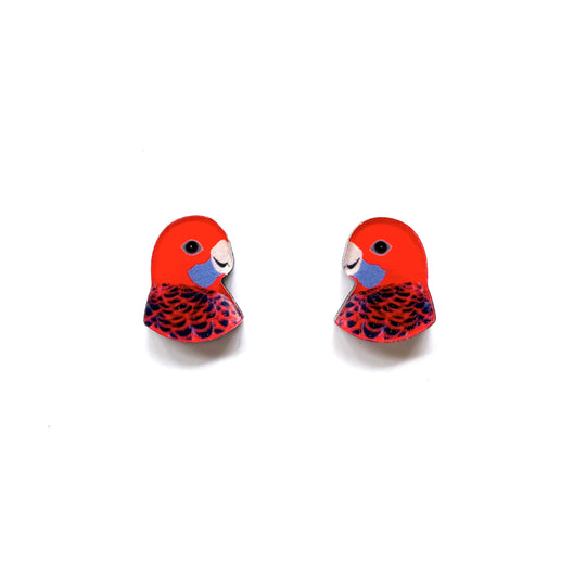 Crimson Rosella Studs