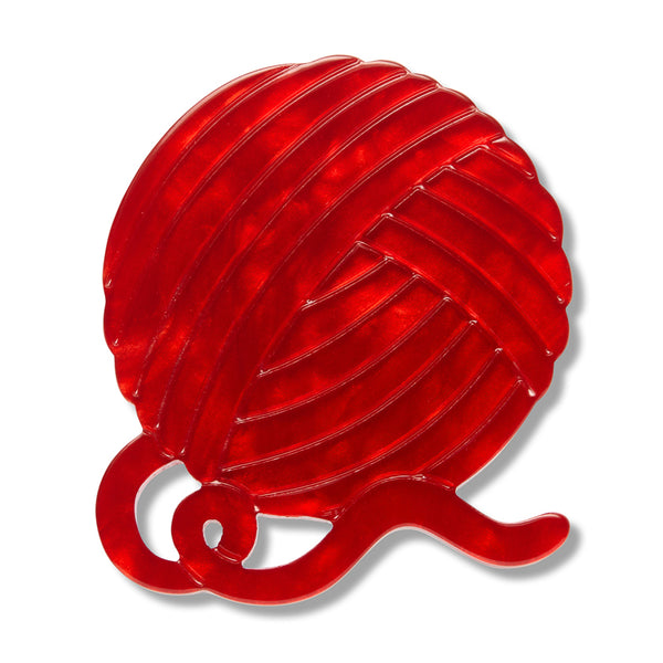 Ball of Yarn Simplified Mini Brooch