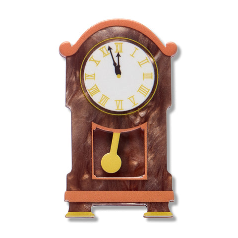 Clock Simplified Mini Brooch