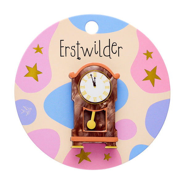 Clock Simplified Mini Brooch