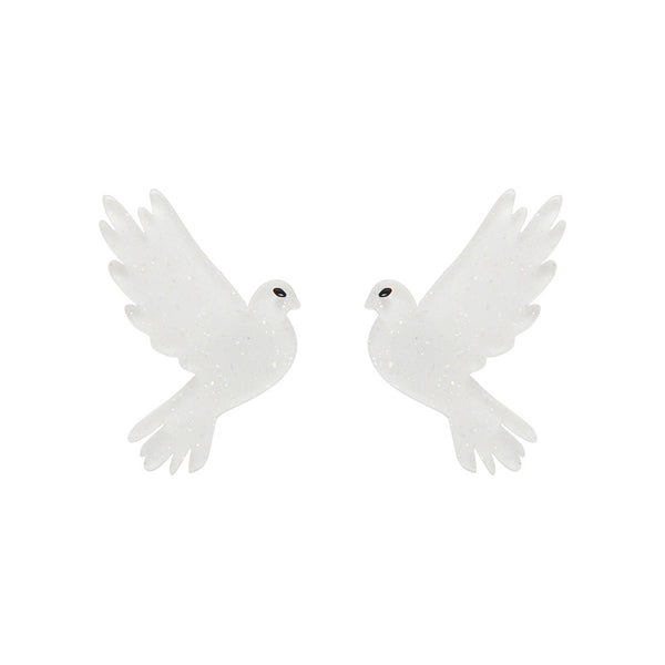 White Dove Stud Earrings
