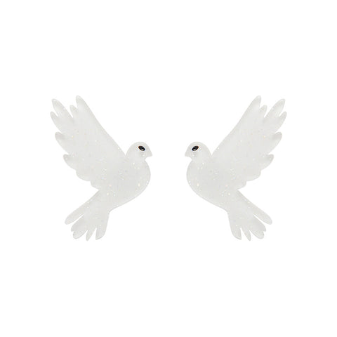 White Dove Stud Earrings