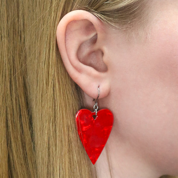 From the Heart Essential Drop Earrings -  Red