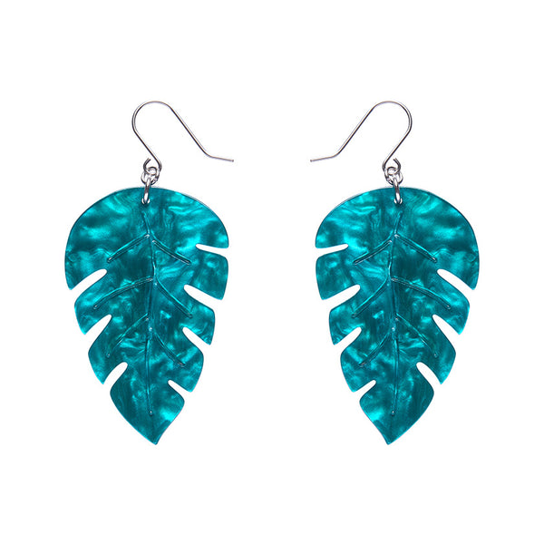 Large Leaf Essential Drop Earrings - Green