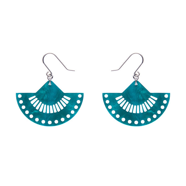 Boho Fan Essential Drop Earrings - Green
