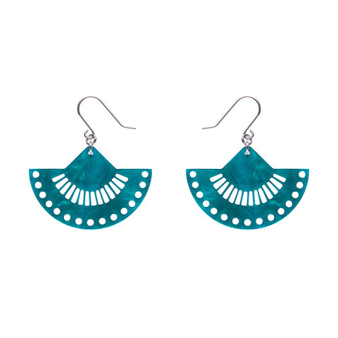 Boho Fan Essential Drop Earrings - Green
