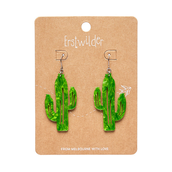 Cactus Drop Earrings - Light Green